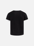DAXUEN Distressed graphic ringer T-shirt with ribbed collar and cuffs