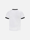 DAXUEN Distressed graphic ringer T-shirt with ribbed collar and cuffs