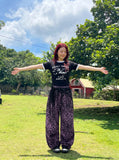 DAXUEN Distressed graphic ringer T-shirt with ribbed collar and cuffs — model photo