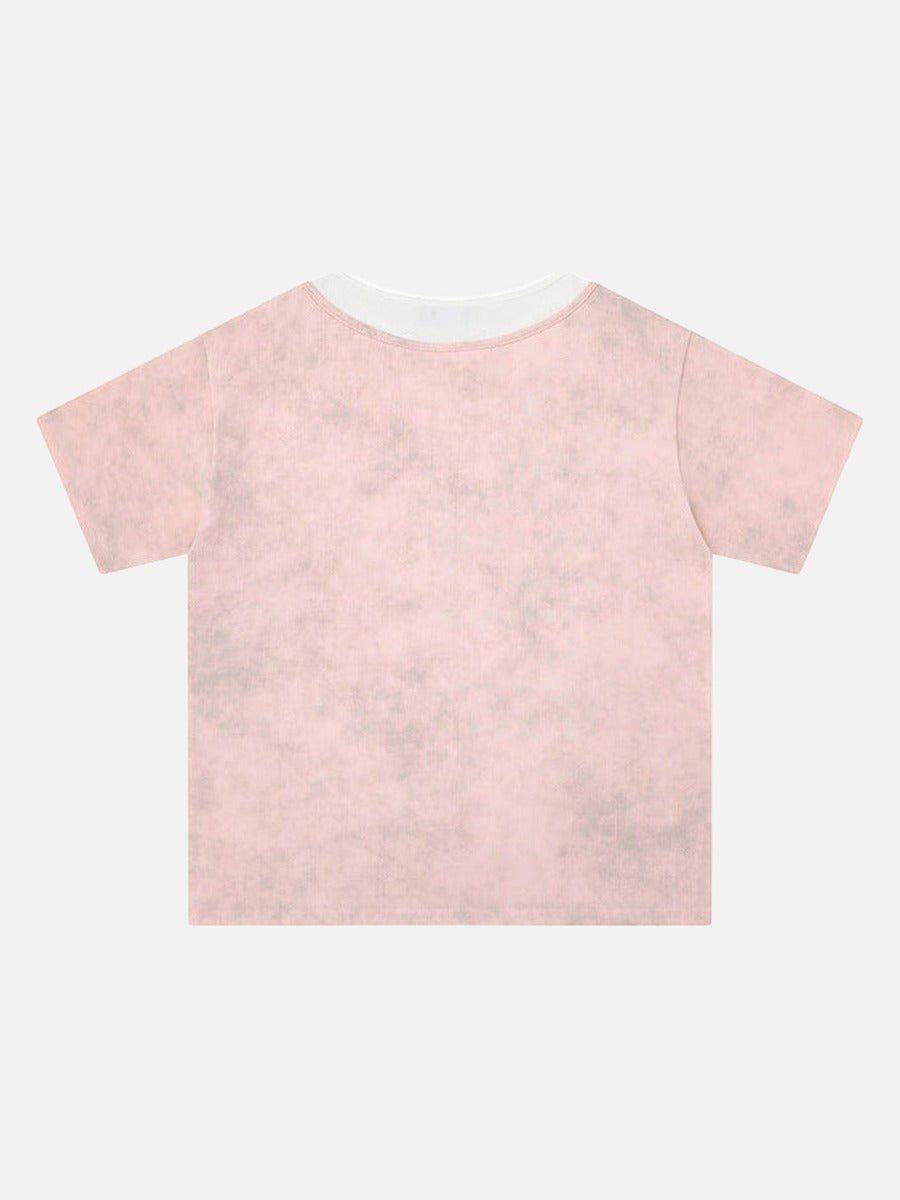 DAXUEN Distressed graphic short-sleeve t-shirt with star graphics