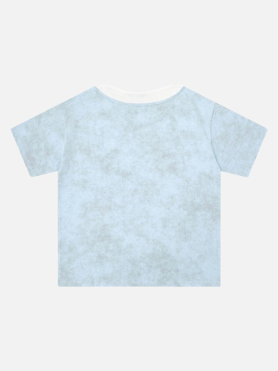 DAXUEN Distressed graphic short-sleeve t-shirt with star graphics