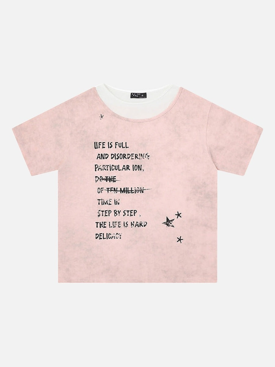 DAXUEN Distressed graphic short-sleeve t-shirt with star graphics