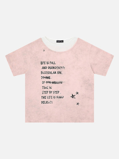 DAXUEN Distressed graphic short-sleeve t-shirt with star graphics
