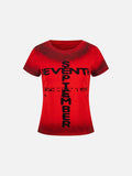 Distressed graphic short-sleeved T-shirt