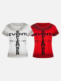 Distressed graphic short-sleeved T-shirt