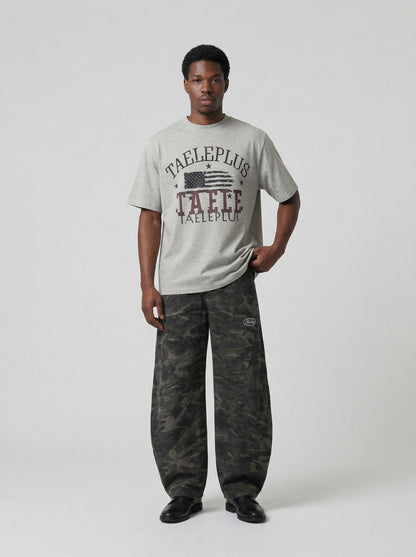 DAXUEN Men's short-sleeve distressed graphic t-shirt — model photo