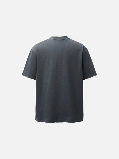 DAXUEN Distressed graphic T-shirt with raw-cut edges