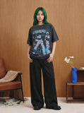 DAXUEN Distressed graphic short-sleeve t-shirt — model photo