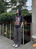 DAXUEN Distressed graphic short-sleeved T-shirt — model photo