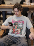 DAXUEN Distressed graphic short-sleeved T-shirt — model photo