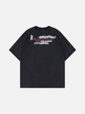 DAXUEN Distressed graphic short-sleeved T-shirt