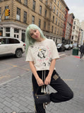 DAXUEN Distressed short-sleeved graphic T-shirt — model photo