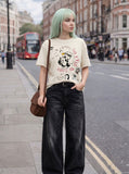 DAXUEN Distressed short-sleeved graphic T-shirt — model photo