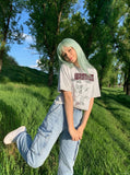 DAXUEN Distressed graphic print short-sleeve t-shirt — model photo