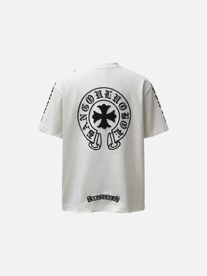 DAXUEN Distressed short-sleeved graphic t-shirt