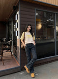 DAXUEN Short-sleeved crew-neck t-shirt with graphic print — model photo