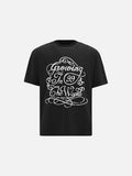 DAXUEN Oversized short-sleeved T-shirt with distressed graphic print