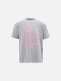 DAXUEN Oversized short-sleeved T-shirt with distressed graphic print
