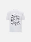 DAXUEN Oversized short-sleeved T-shirt with distressed graphic print