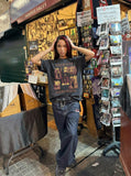 DAXUEN Distressed graphic t-shirt with vintage design — model photo