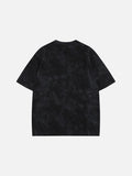 DAXUEN Oversized distressed graphic tie-dye short-sleeve T-shirt