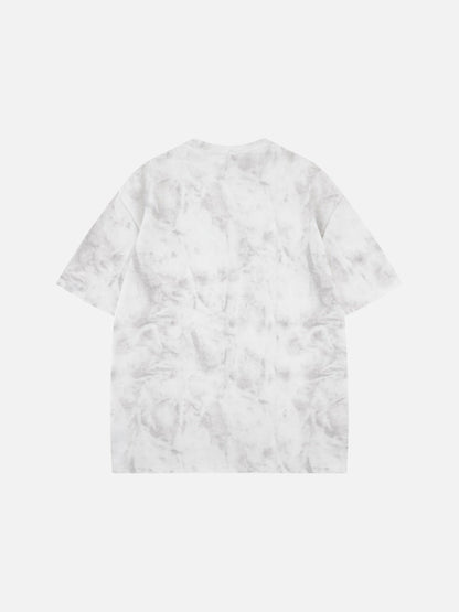 DAXUEN Oversized distressed graphic tie-dye short-sleeve T-shirt
