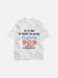 DAXUEN Oversized distressed graphic tie-dye short-sleeve T-shirt