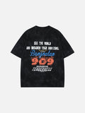 DAXUEN Oversized distressed graphic tie-dye short-sleeve T-shirt