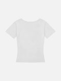 DAXUEN Distressed graphic V-neck short-sleeved t-shirt