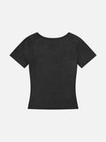 DAXUEN Distressed graphic V-neck short-sleeved t-shirt