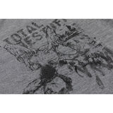 DAXUEN grey distressed abstract graphic knit sweater