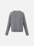 DAXUEN grey distressed abstract graphic knit sweater