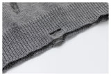 DAXUEN grey distressed abstract graphic knit sweater