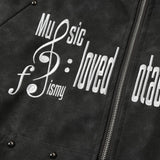 DAXUEN dark grey distressed faux suede hooded bomber jacket