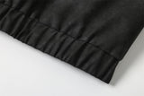 DAXUEN dark grey distressed faux suede hooded bomber jacket