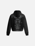 DAXUEN washed black oversized distressed spider graphic hoodie