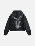 DAXUEN washed black oversized distressed spider graphic hoodie