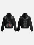 DAXUEN washed black oversized distressed spider graphic hoodie