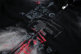DAXUEN washed black oversized distressed spider graphic hoodie