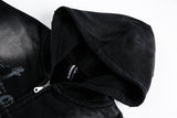 DAXUEN washed black oversized distressed spider graphic hoodie