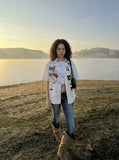 DAXUEN Distressed grunge graphic button-up shirt — model photo