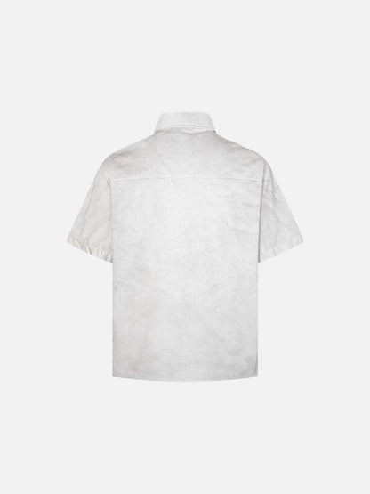 DAXUEN Distressed grunge graphic button-up shirt