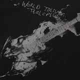 DAXUEN black biker jacket with distressed guitar graphic