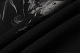 DAXUEN black biker jacket with distressed guitar graphic