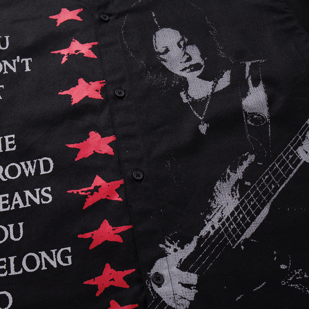 Black Distressed Guitar Shirt