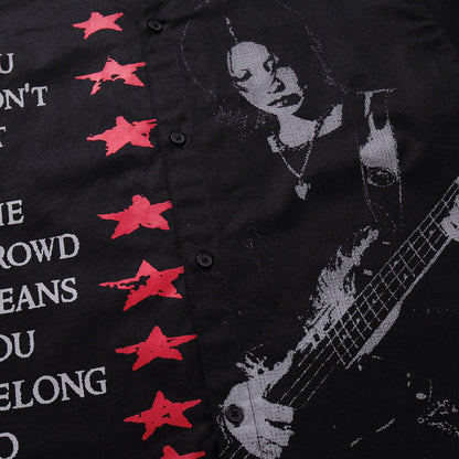 Black Distressed Guitar Shirt