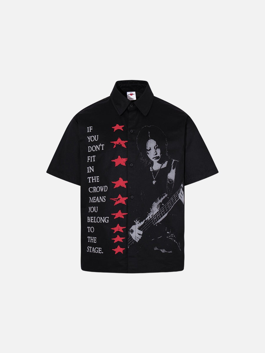 Black Distressed Guitar Shirt