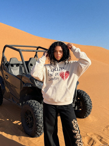 Distressed Heart Graphic Oversized Hoodie
