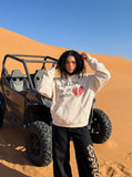 Distressed Heart Graphic Oversized Hoodie