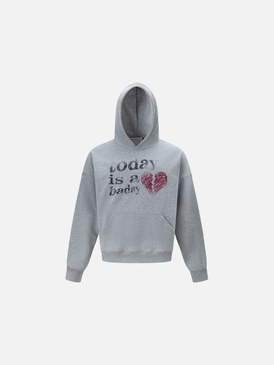 Distressed Heart Graphic Oversized Hoodie